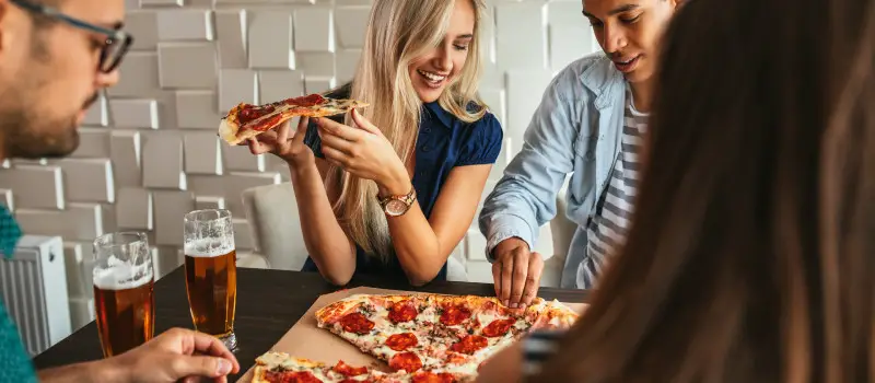 pizza party guests