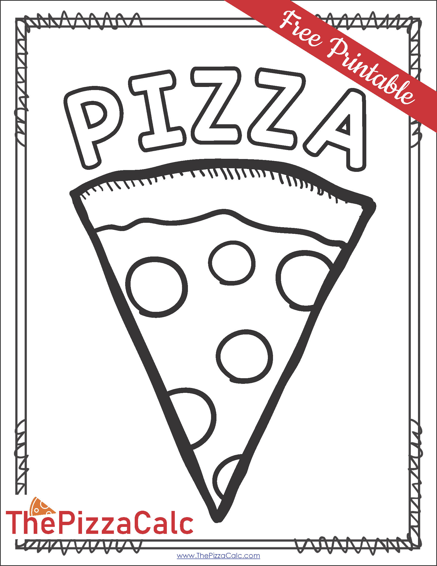 Pizza Coloring Pages FREE Printables The Pizza Calc