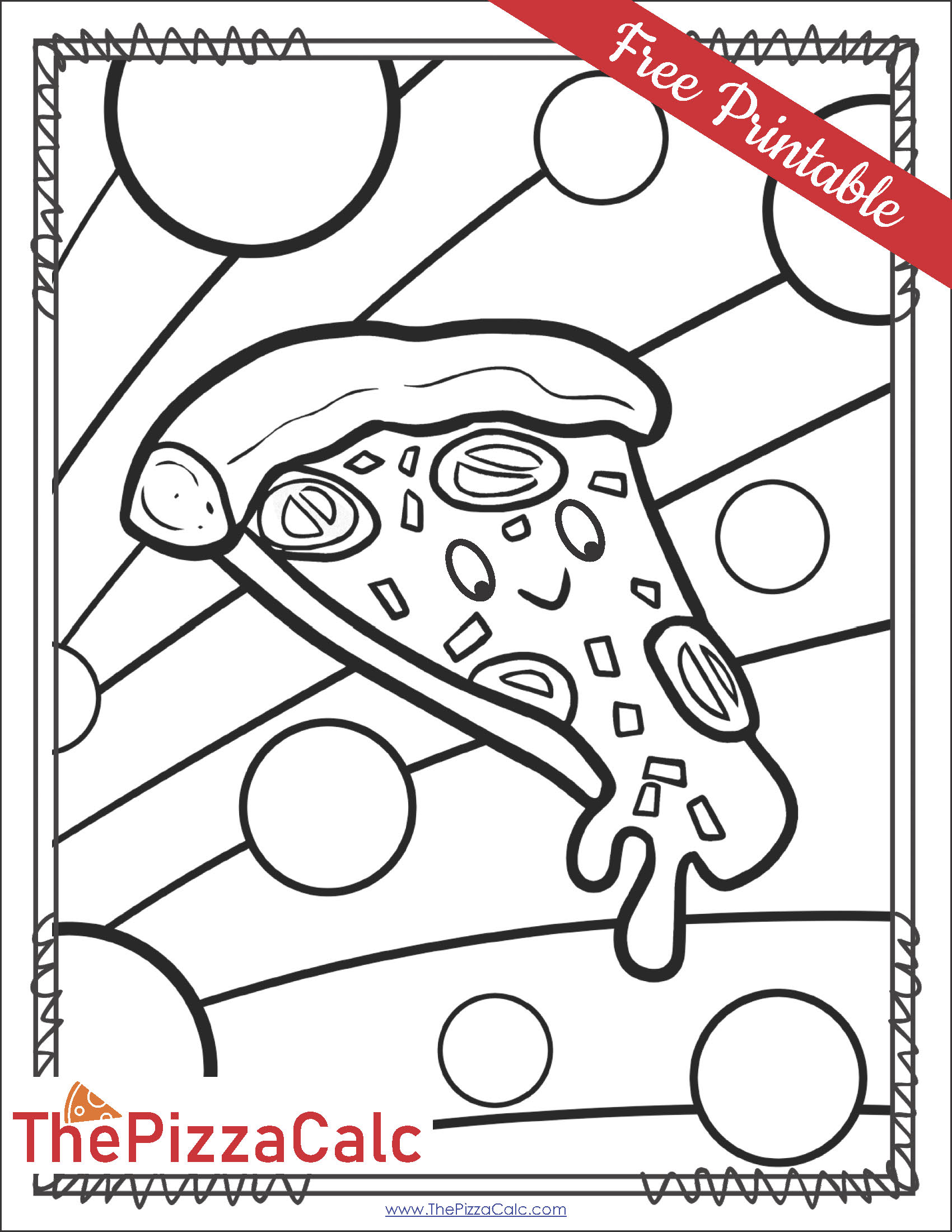 Pizza Coloring Pages - FREE Printables - The Pizza Calc