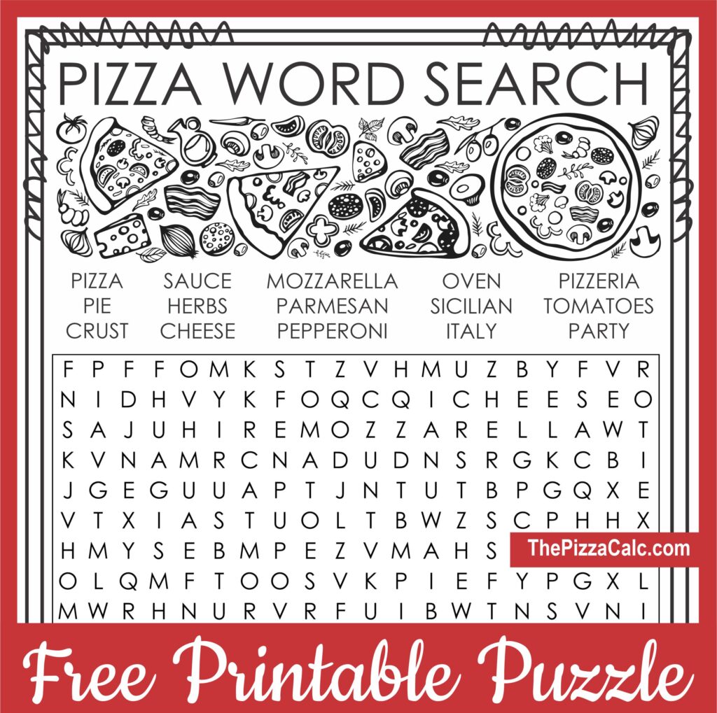 Pizza Word Search